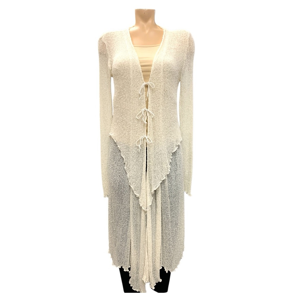 Ziegler Elegant Cream Long Cardigan Size M